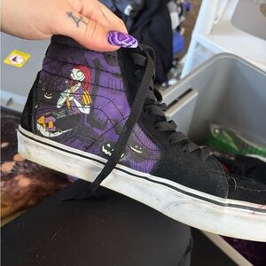 Kathy Van Zeeland Black and Purple High-Top Sneakers